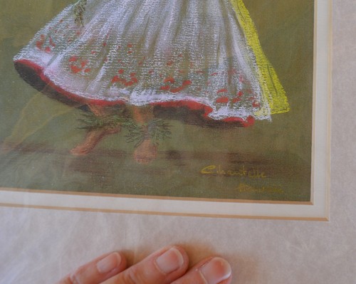 Hula Girl by Chantelle Signed Print Orig Pastel Acid-Free Paper Hawaii 14" x 11" - Picture 7 of 8