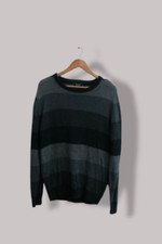 Vintage Maine Women's Grey Crew Neck Stripped Small Sweatshirt SKU 2926