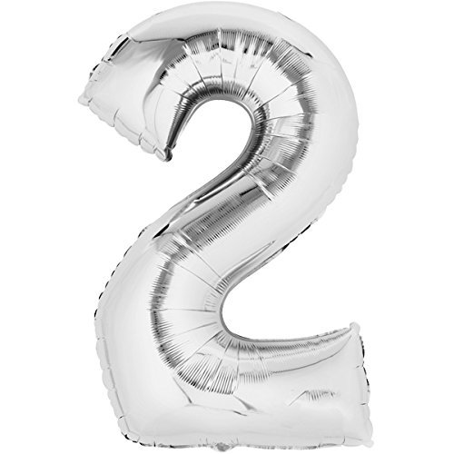 Film balloon 80 cm silver number balloon balloon birthday digit number helium - Picture 4 of 11
