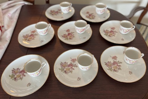 Schumann 16 Pc Set Snack Plate Tea Cup Wild Rose Gold Germany Arzberg Bulgaria - Picture 18 of 22