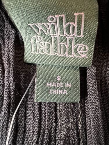 Nuovo mini abito medio Wild Fable nero babydoll senza maniche con volant - Foto 11 di 16