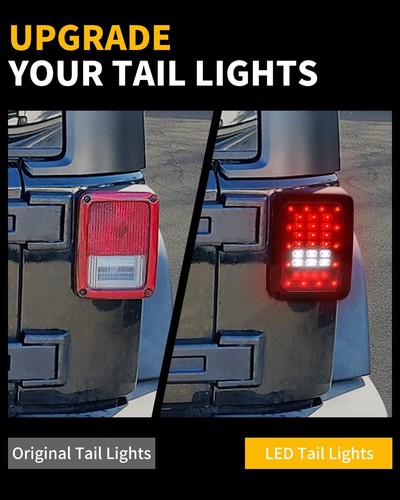 For Jeep Wrangler JK 07-18 Combo 7" Halo LED Headlight Fog Lamp Turn Tail Lights - Picture 13 of 24