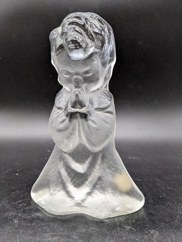 Vtg Clear Glass Bookends Boy & Girl Praying Children by VIKING Glass 7.5" - Picture 8 of 11