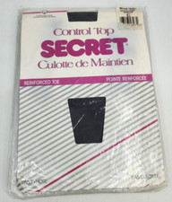 Vintage Control Top Secret Pantyhose Size C Nightshade 4480 Reinforced Toe