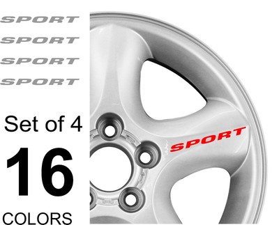Car SPORT Truck Vinyl Sticker Decal Wheel Racing Rim Emblem Logo Set of 4