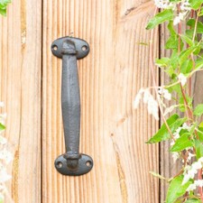 Rustikaler Schiebetorgriff aus Gusseisen, Türgriff , schwarz, wie antik