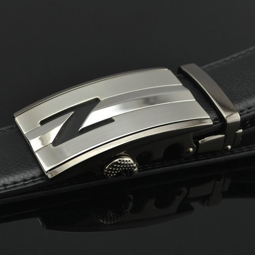 High Quality Mens Leather Dress Belt Adjustable Sliding Belts Automatic Buckle - Picture 5 of 8