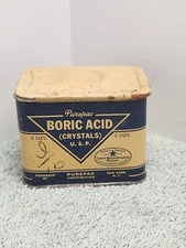Purepac B A Crystals 2oz Advertising Tin Medical New York U.S.P.