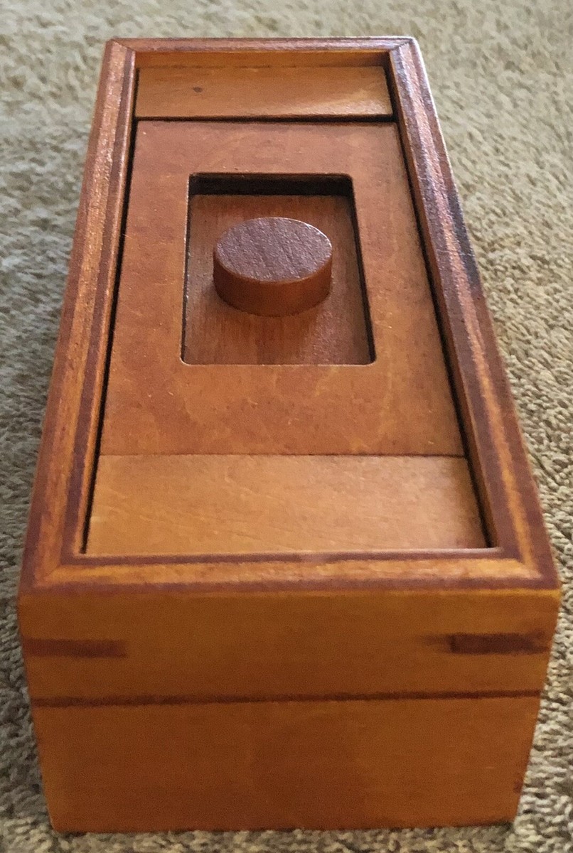 Brainteaser Wooden Puzzle Box Unique Gift 6” Long. GOI Games | eBay