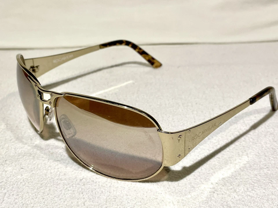 Gafas de sol Rocawear doradas aviador con marcos degradados marrones SOLO R986 unisex Foto 2 de 4