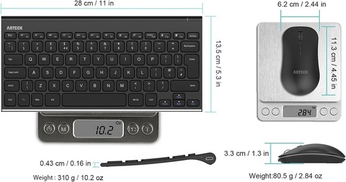 Arteck 2.4G Wireless Keyboard and Mouse Combo USB (HW086MW162) - Picture 3 of 4