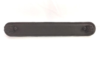 Antique Nickel Vicenza Designs K1174 Pollino Turtle Leather Pull 4-Inch Brown