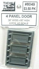 HO Scale Tichy Train Group 8049 4-Panel Doors...