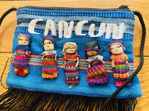 Cancun Mexiko bestickte Umhängetasche Handtasche Souvenir/ Little People - Bild 5 von 5