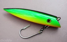 Rockfish Salmon Fishing Lure Plug TACKLEWORKS Rigged 6" - Zucchini