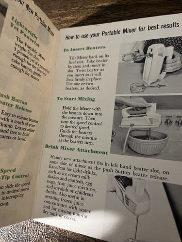 General Electric GE Portable Mixer Instruction Booklet M37 Pub 33-6088 - Picture 3 of 6