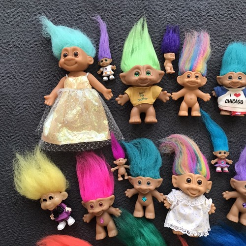 Vintage Treasure Trolls Collection 1990er Jahre süß groß klein bunt groß Set - Bild 2 von 5
