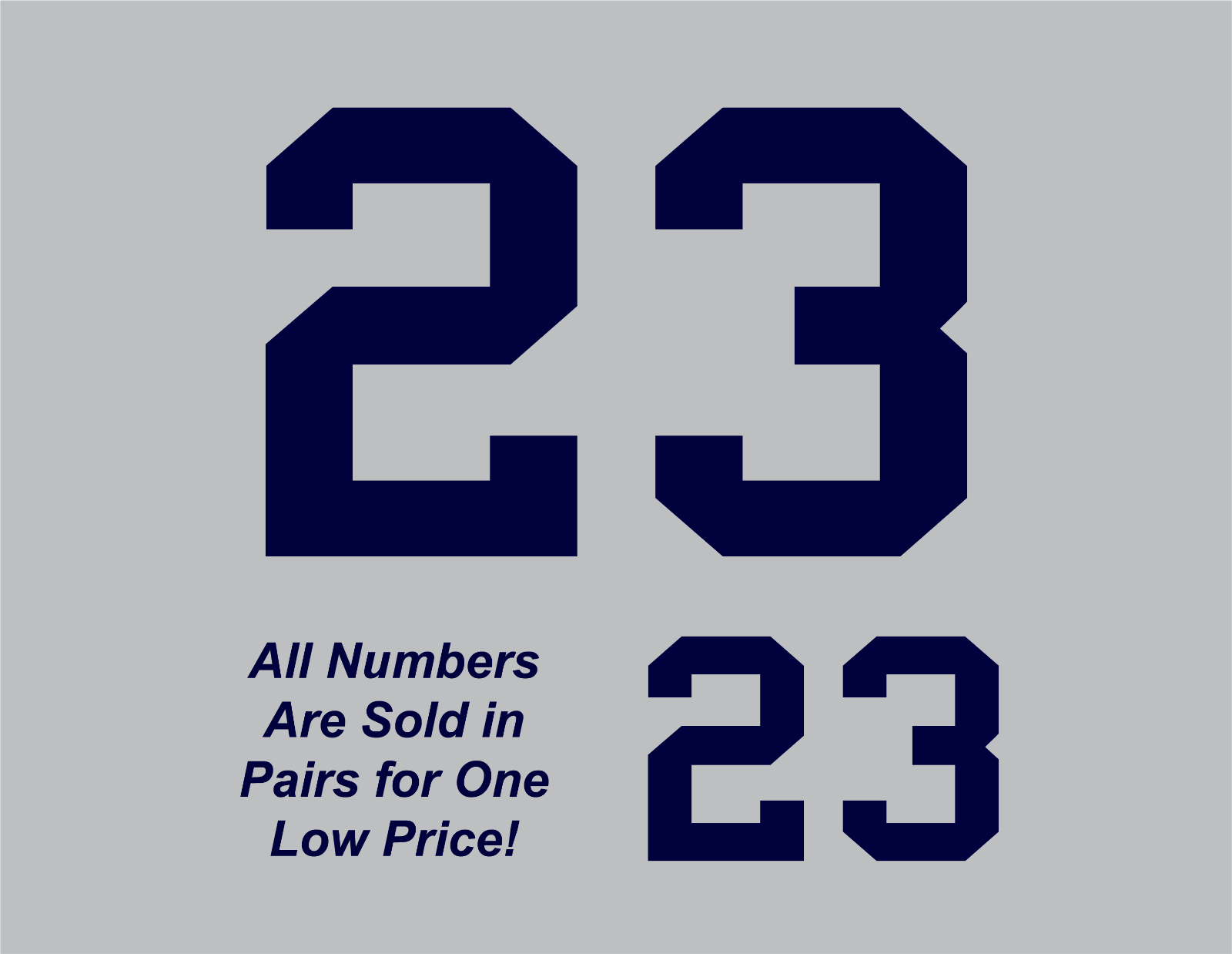 Tackle Twill Pro Cut Baseball Number Pair Team Uniform Jersey Patches Not Sewn - Picture 12 of 13