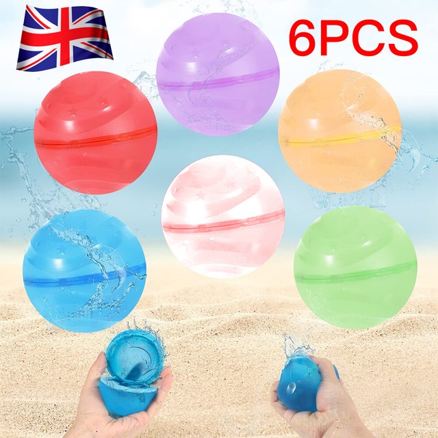 6 Reusable Water Balloons Water Bomb Splash Balls Self Sealing Waterfall Kid toy 6 Reusable Water Balloons Water Bomb Splash Balls Self Sealing Waterfall Kid toy