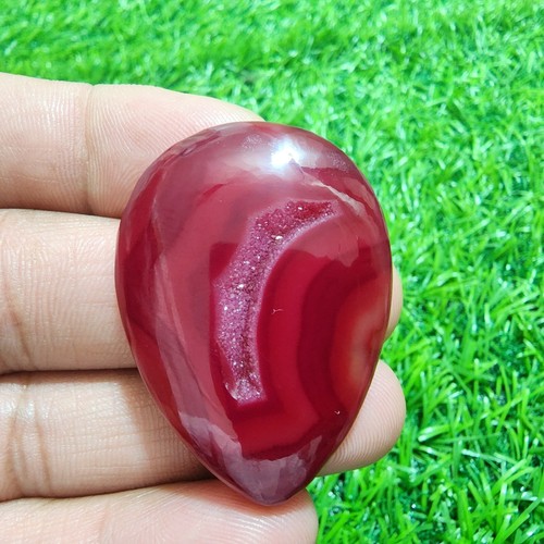 76.80 Carat Amazing Top Yummy Window Druzy Agate Pear Shape Gemstone For Jewelry - Picture 4 of 6