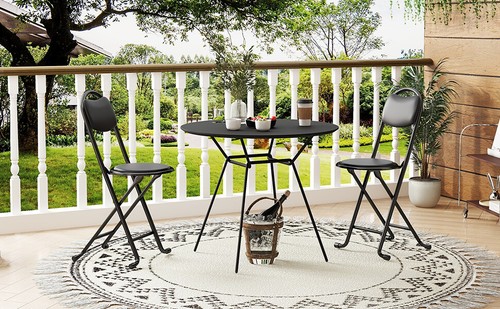 2pcs Cushioned Padded Folding Stool Portable Chairs with Back for Outdoor Indoor - Picture 3 of 13
