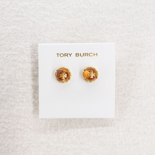 Tory Burch Roxanne Circle Ohrstecker Walzmessing/Pale Papaya OS - Bild 1 von 12