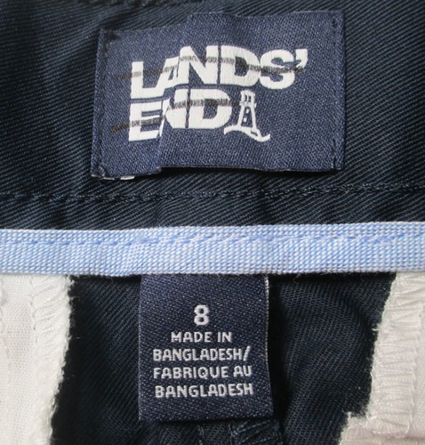 LANDS END Navy School Uniform Pants w/LOGO Boys 8 INSEAM 24" NEW - Picture 7 of 7