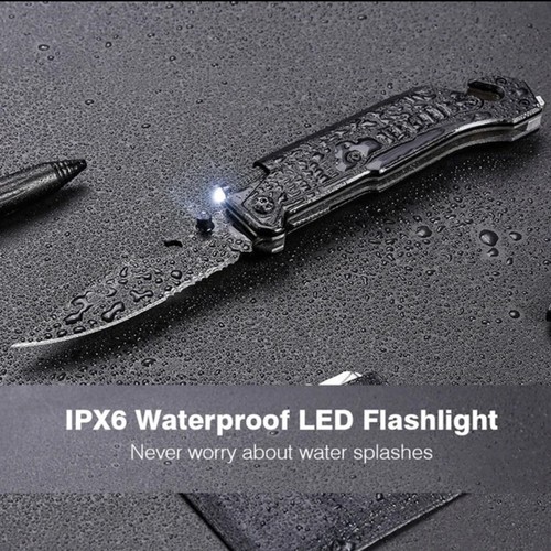 7 in 1 LED Survival pocket knife bottle opener glass breaker fire starter Light - Picture 4 of 7