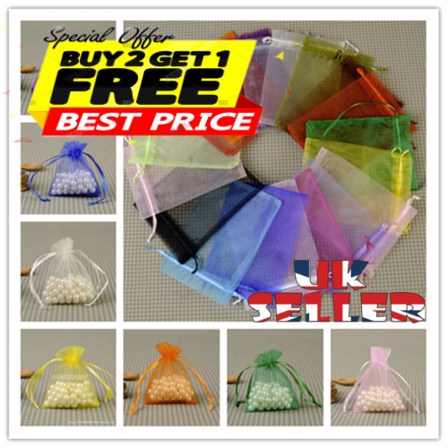 10-100 piezas Bolsas de Regalo de Organza Boda Fiesta Favor Navidad Joyería Bolsas de Caramelos
