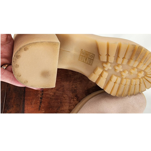NEW Dolce Vita Gum Sole Tan Platform Moto Side Zip Suede Ankle Boots Size 9 - Picture 8 of 9