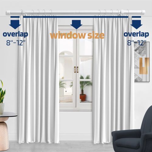 White Curtain Rods for Windows 30 to 60 Inch5/8 Inch Small Curtain Rod Set Wi... - Picture 3 of 6