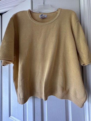 Lands End Short Sleeve Knit Sweater Women XL 100% Cotton Pullover USA pick color - Picture 7 of 24