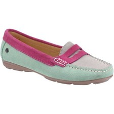 Image of Hush Puppies Margot Multi Green Suede Female Slip On Ladies Shoes