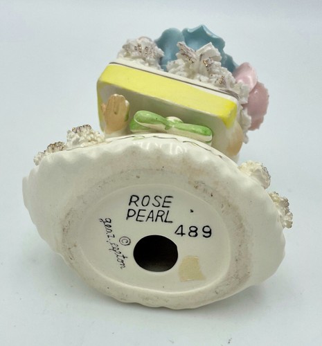 Vntg June ROSE PEARL Birthday Girl Angel Geo. Z. LEFTON #489 Gold Spaghetti Trim - Picture 6 of 13
