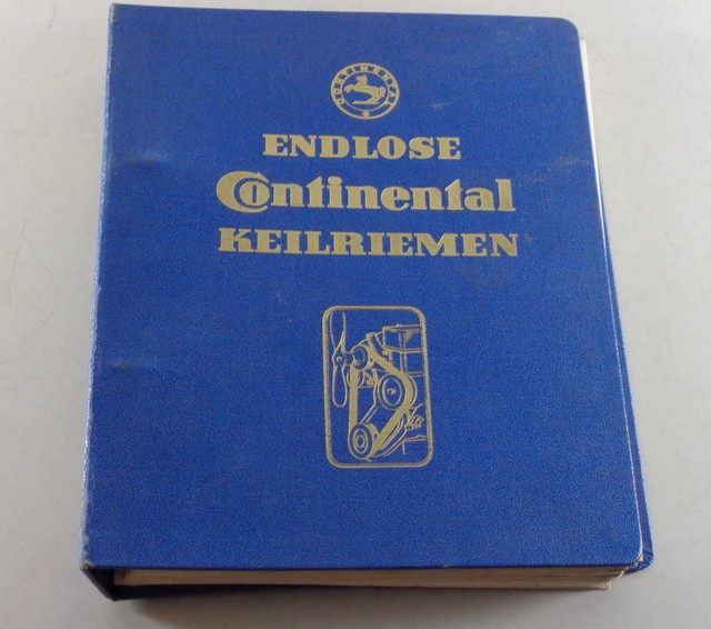 Parts Catalog Directory Continental VBelt for Kraftfahrzeugmotoren v