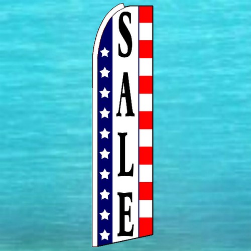 SALE USA FLUTTER FLAG Tall Curved Top Advertising Sign Feather Swooper Banner - Picture 1 of 5