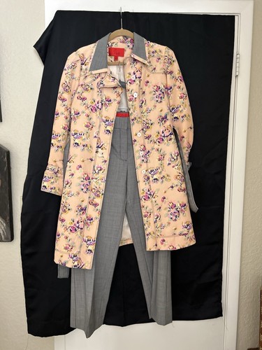 Z SPOKE ZAC POSEN Floral Watercolor Rain Coat/Jacket Sz 12 MSRP $695 - Picture 2 of 12
