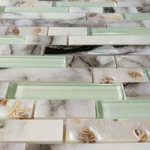 Azulejos de mosaico de mármol natural de vidrio Art3d de 12""x12"" para salpicadero de cocina de baño - Imagen 12 de 23