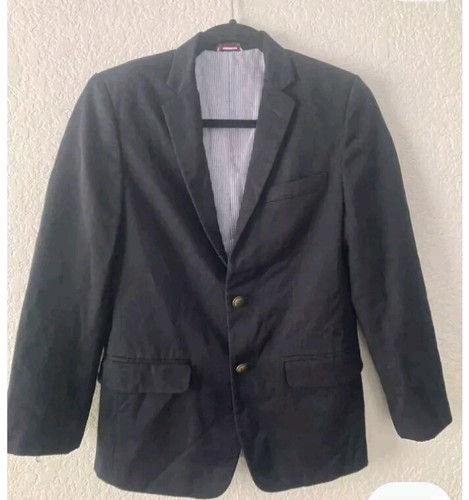 Tommy Hilfiger Navy Blue Boys Jacket Blazer Brass Buttons Lined Pockets Formal