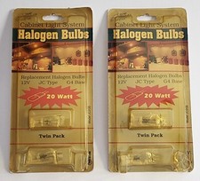 TWO - 2 Packs (4 Bulbs) HALOGEN LIGHT BULBS 20W 12V G4 BASE JC TYPE JC20B