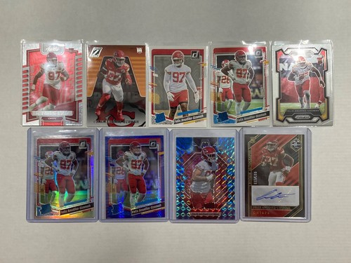 Felix Anudike-Uzomah RCs Kansas City Chiefs 2023 rookie 9-card lot (with auto)