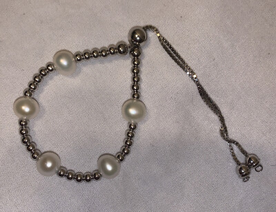 Ross Simons Zuchtperlen Perlen Bolo Armband Sterlingsilber - Neu mit Box