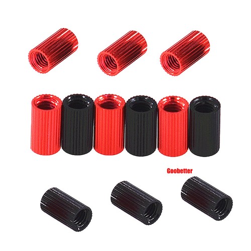 M5*17mm Slotted Knurled Thumb Screws Nuts Aluminum Hand Grip Knob Bolt Red/Black - Picture 4 of 8