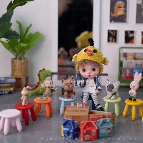 Dollhouse Miniature 1:12 Scale Round Stools Chair Children's Room Furniture - Picture 2 of 19