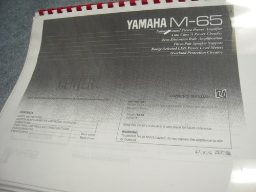 Manuales del propietario Yamaha (peine encuadernado con cubierta protectora) (#1 de 2) - Imagen 53 de 83