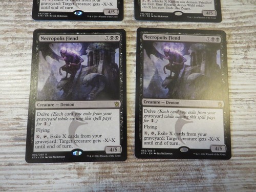 4x Necropolis Fiend - Casi nuevo - Khans of Tarkir - 3x inglés 1x alemán - Fuera de existencia MTG - Imagen 3 de 3