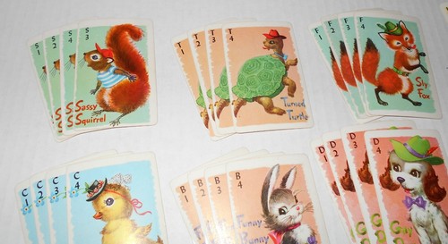 Vintage Whitman Animal Rummy Card Game No. 4439 - Complete Set VGC - Foto 3 di 14