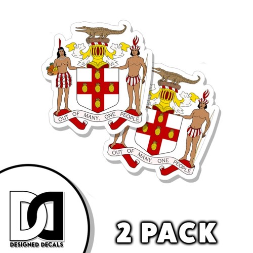 Calcomanías autoadhesivas autoadhesivas escudo de armas de Jamaica de 3 pulgadas bandera de Jamaica 5pk - Imagen 3 de 3