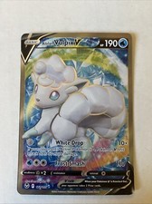Alolan Vulpix V 173/195 Holo Ultra Rare Silver Tempest Pokemon Card