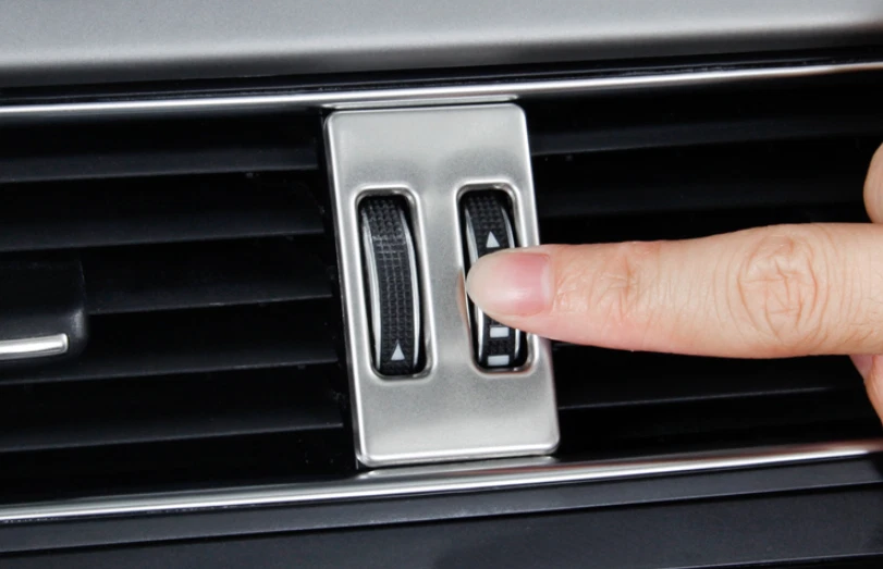 Ajuste para Audi A4 A5 2009-2016 plateado acero coche salida de aire medio moldura de marco de ventilación Foto 4 de 4